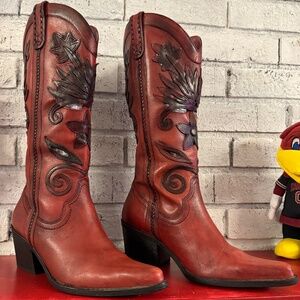 Carlos Santana Slinger cowboy boots Red & black size 7.5